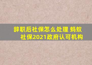 辞职后社保怎么处理 蚂蚁社保2021政府认可机构